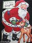 Handmade Greeting Card Christmas Santa Reindeer Present  