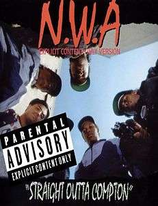 NWA Straight Outta Compton Ice Cube Dr Dre gangster rap 80s glossy 