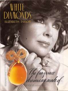ELIZABETH TAYLOR WHITE DIAMONDS PERFUME FRAGRANCE AD  