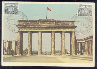 Germany 1958, Maxi Maximum Card, Berlin   Branderburger Tor  