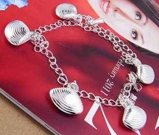 925 Sterling Silver Filled 11 V12_006 Charm Chain Bracelet STAMPED 