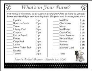 WHATS IN YOUR PURSE BABY BRIDAL SHOWER ICE BREAKER GAME  