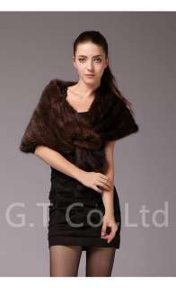 0221 women Mink fur shawl poncho stole shrug cape robe tippet amice 