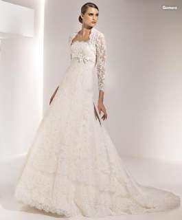 New Style Custom made Lace Wedding Dress Bridal Gown Size Custom Free 