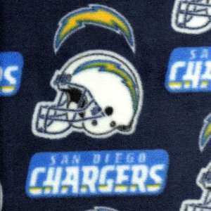 San Diego Chargers Navy FLEECE Fabric (By the Yard)