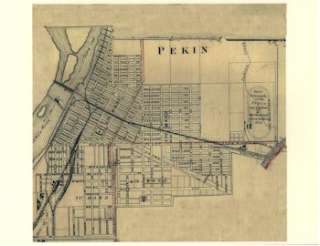 Pekin Illinois Tazewell County IL 1876 Map Genealogy  