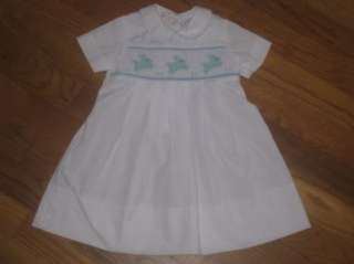 NEW Smocked Bunny Christening Easter Daygown Newborn  