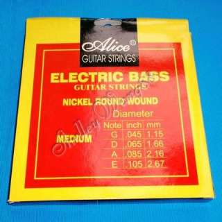 Alice Professional Electric Bass Guitar 4 Strings Set Nickel Round 