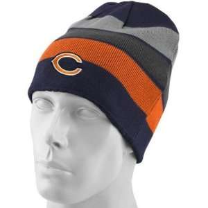   Chicago Bears Navy Blue Striped Team Colors Reversible Knit Beanie