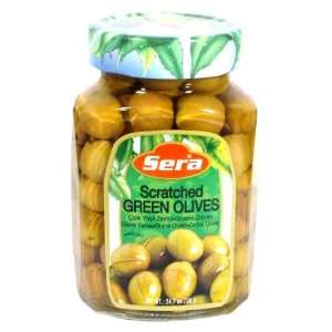 Scratched Green Olives (Giral Çizik Yesil Zeytin)   13oz (400g 