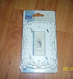 NEW CASUAL HOME SINGLE WALL PLATE WHITE WASH FINISH TARGET SHaBbY CHiC 