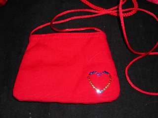 Collection of young Girls hand Bags red blue pink beads  