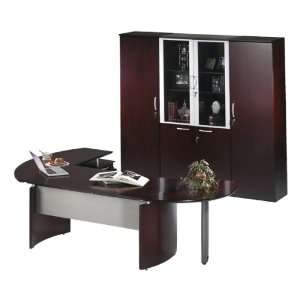  Mayline Group Napoli Series L Shaped Desk w/ High Wall and 
