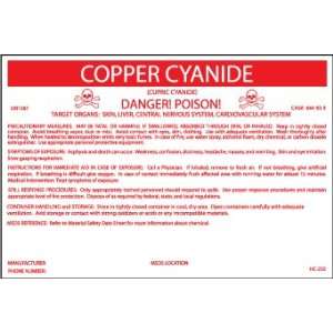  LABELS COPPER CYANIDE 3 1/4X5 P/S