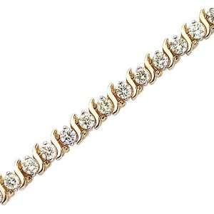   Gold 4 ct. Diamond S Link Tennis Bracelet Katarina Jewelry