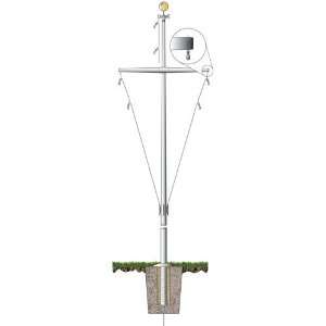   Nautical Series with Yardarm 20ft Satin flagpole