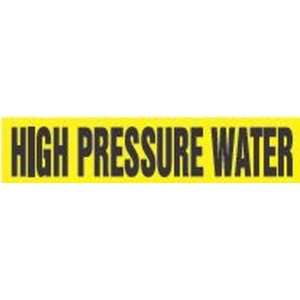 HIGH PRESSURE WATER   Self Stick Pipe Markers   outside diameter 1 1/2 