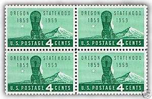100th Anniv. of Oregon Statehood 1959 U.S. Stamps  