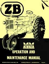 Minneapolis Moline Z ZB ZBU ZBE ZBN Operators Manual  