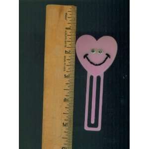  Pink Plastic Heart Bookmark with Moveable Eyes and Marker 