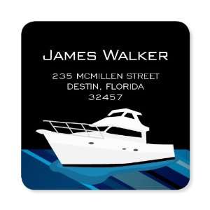  Rock the Boat Night Label Square Birthday Stickers 