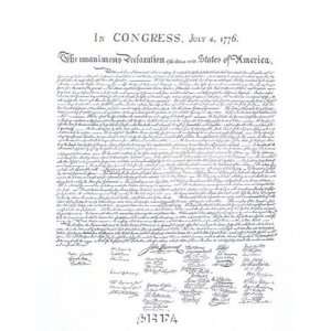  Declaration of Independence by Documents 18x24