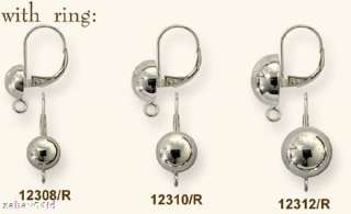 Sterling silver Jewelry Findings 200 leverback Settings  
