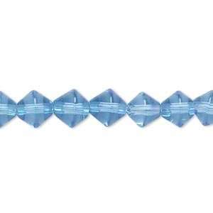  #5519 Bead, glass, blue, 8mm bicone. Sold per pkg of 15 
