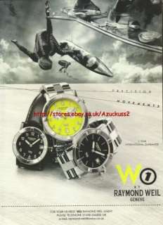 Raymond Weil Geneve W1 Watch 1998 Magazine Advert #2815  