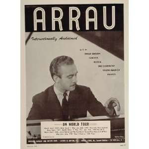  1947 Claudio Arrau Pianist Steinway Piano Booking Ad 