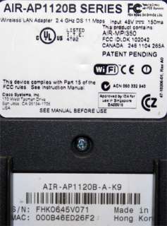 Cisco Aironet 1100 Series Access Point AIR 1120B A K9  