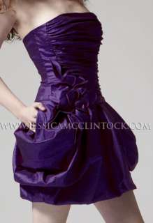 NWT Jessica McClintock 54313 Purple Stretch Taffeta Short Bubble Dress 
