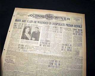 Great 1929 Newspaper AUBURN NY New York PRISON Riot Auburn 