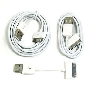 White Cable set (3 inch/3 Ft/6 Ft feet) USB Charge and Sync Data Cable 