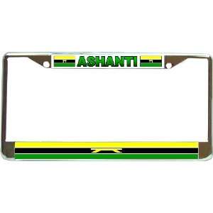  Ashanti Ghana Flag Chrome License Plate Frame Holder 