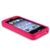 Hot Pink Silicone Rubber Skin Gel Soft Case Cover for iPhone IOS 4 4th 
