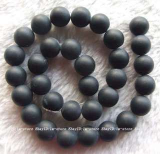 12mm Matte Black Onyx Round Beads 15  