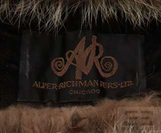Alper Richman Furs LTD Cream & Brown Raccoon Fur Full Length Coat 