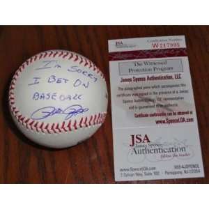     with IM SORRY I BET ON  Inscription   Autographed Baseballs