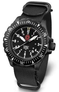PRAETORIAN Automatic Black PVD Military Watch Divers Watch Tritium 