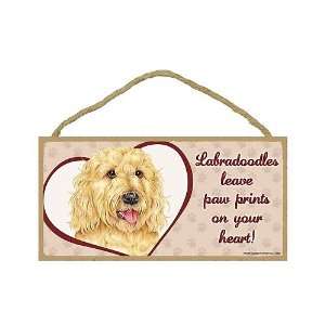 Labradoodles (Blonde)   leave paw prints on your heart Door Sign 5 