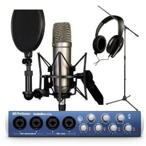 Microphone Recording Package with Presonus Audiobox 44VSL, Studio 