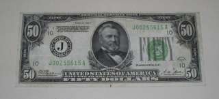 1928 A $50 DOLLAR * Gold Demand Note * GREEN SEAL *  