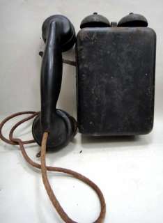 antique WALL TELEPHONE w/handset CONNECTICUT PHONE CO★  