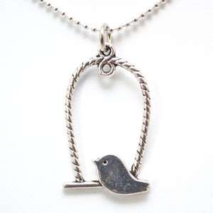 Song Bird on Swing Necklace Jewelry