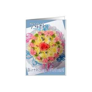  74th Birthday   Floral Cake Card Toys & Games