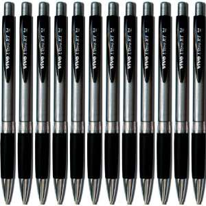   Pens, Retractable, 1.0mm Medium Point, 12 Pack, Black (75010