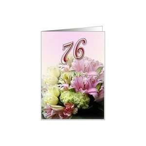  76th Happy Birthday   Pink bouquet Card Toys & Games