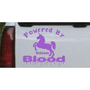 Purple 20in X 22.0in    Powered By Unicorn Blood Funny Car Window Wall 