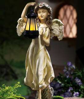 angel holding lantern garden statue yard lawn decor grace your 